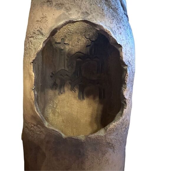 J.H. Boone Lan Spurgers Limited Ed. Native Art Sculpture Candle Luminary Set 199 - Picture 3 of 14